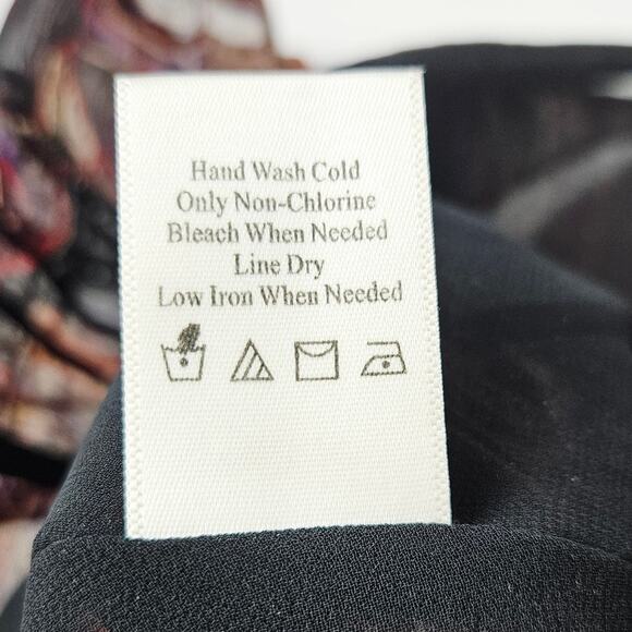 Coldwater Creek Women’s Sheer Boho Paisley Blouse PL Petite Large Whimsical Fall - Picture 11 of 12